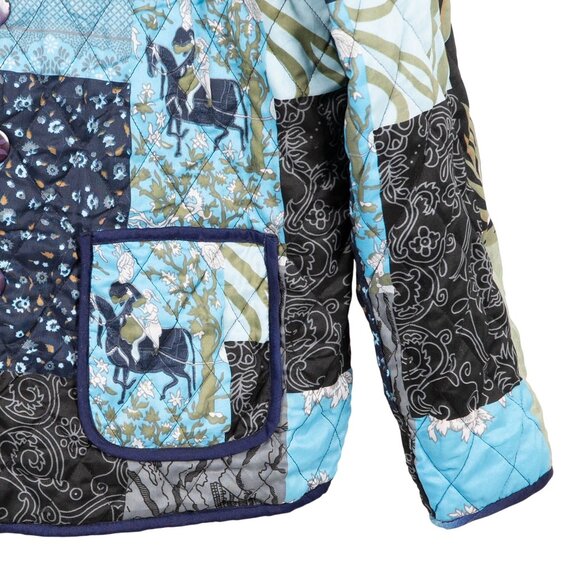 Quilted Reversible Patchwork Jacket VTG Boho Earthy Layered Embroidered Quirky - Picture 7 of 10